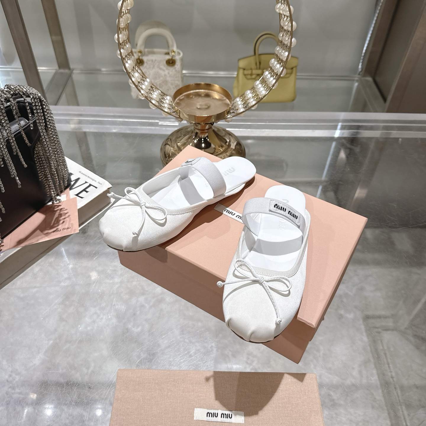 Miu Miu Women's Bow-Detailed Ballet Mules, Comfortable Lambskin Slides 1 Miu Miu Women's Bow-Detailed Ballet Mules, Comfortable Lambskin Slides