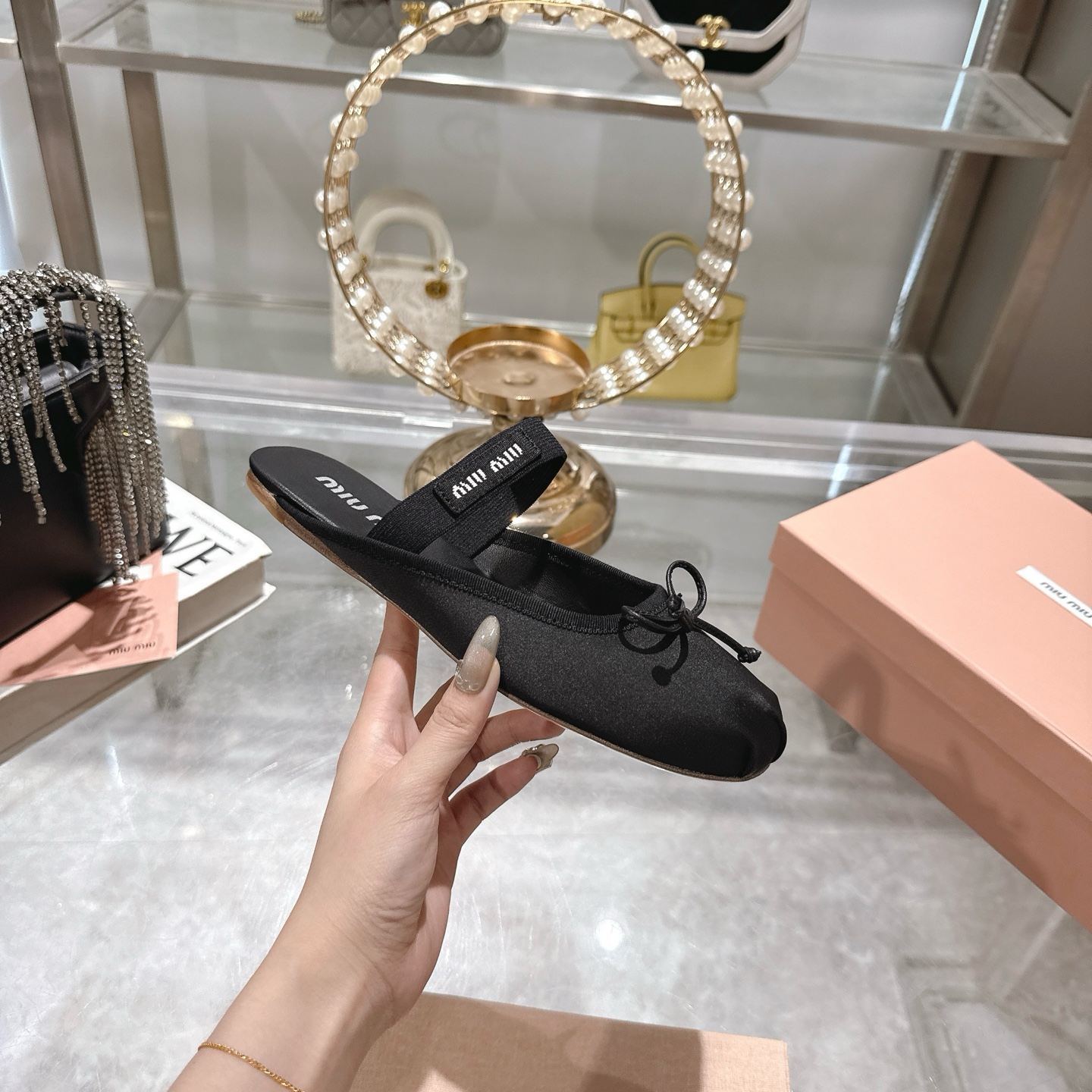 Miu Miu Bow Ballerina Slippers, Spring/Summer Collection Perfect Round Toe 7 i1745735549379 7071 0 4