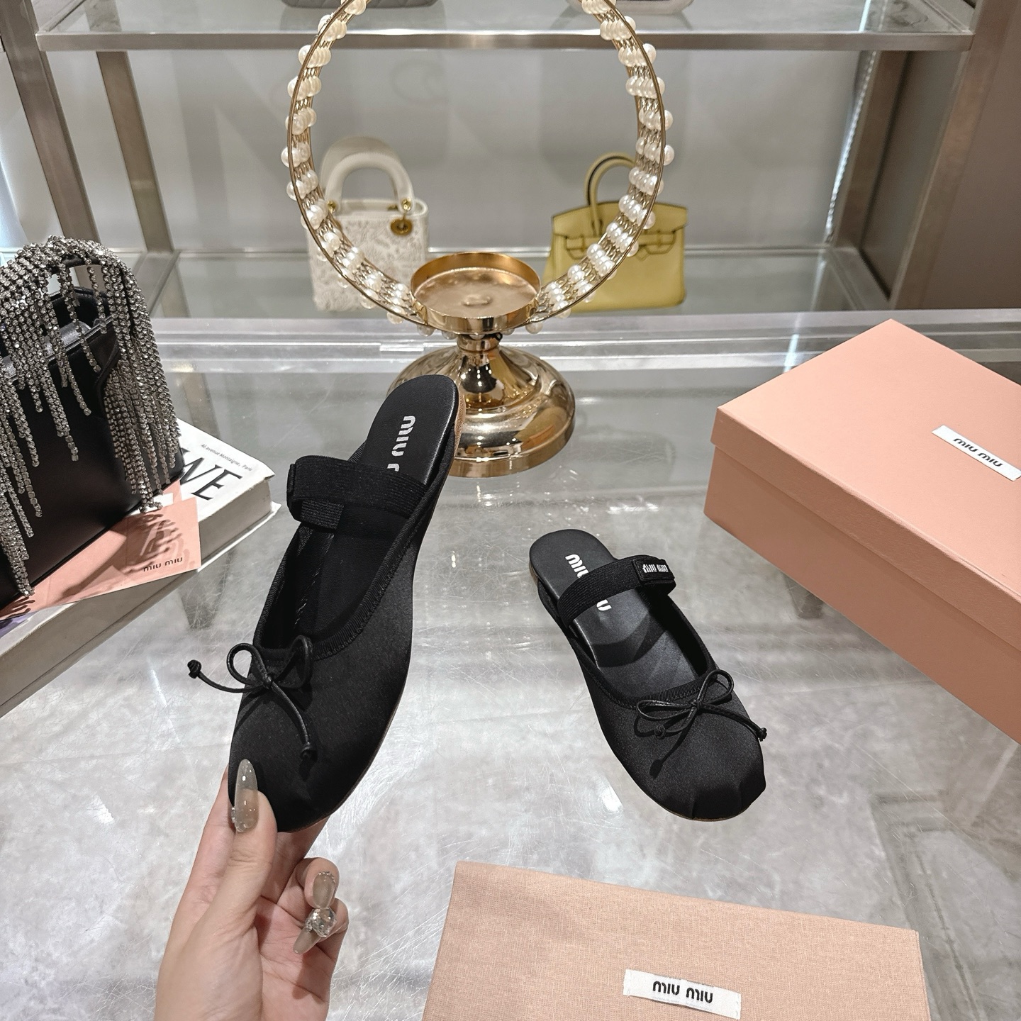 Miu Miu Bow Ballerina Slippers, Spring/Summer Collection Perfect Round Toe 6 i1745735549407 98 0 3
