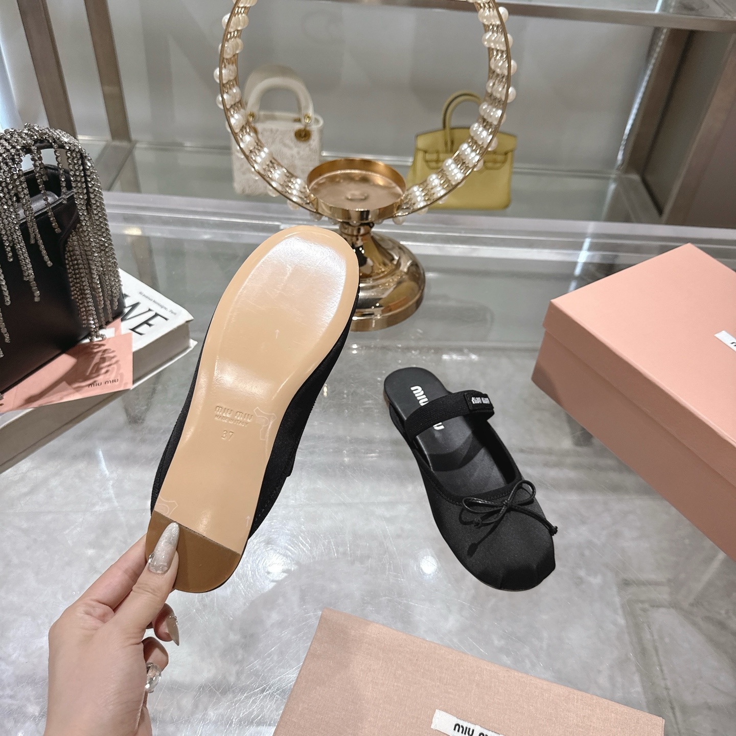 Miu Miu Bow Ballerina Slippers, Spring/Summer Collection Perfect Round Toe 10 i1745735549425 8487 0 8