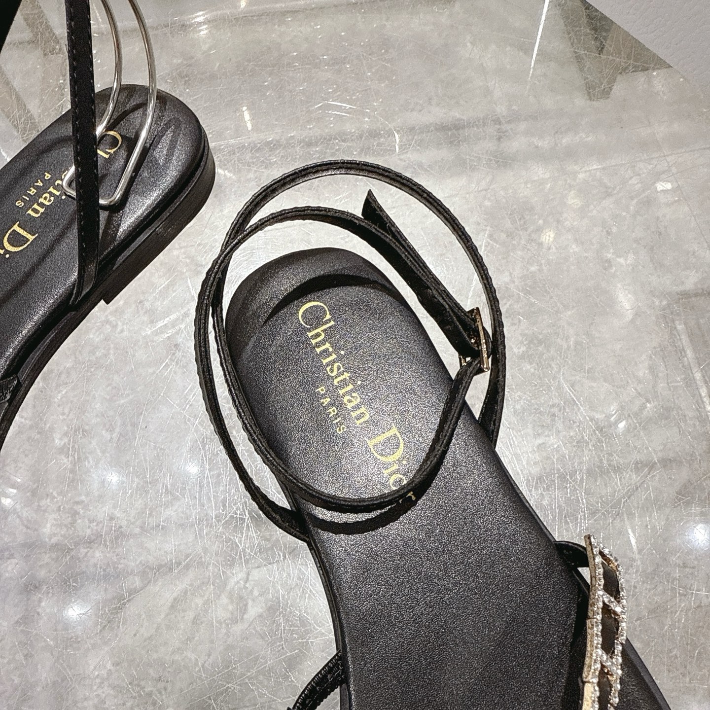 Dior Women's Flat Sandals with Rhinestone Embellishments - Summer Collection 8 i1746270165737 7507 0 6