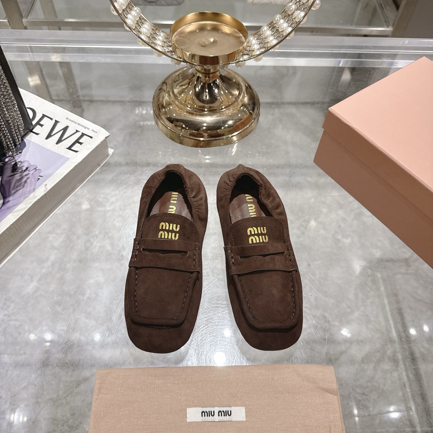 Miu Miu Women's Suede Loafers Ballet Flats, Slip-On Style, Comfortable and Chic 3 i1746692356408 2992 0 0