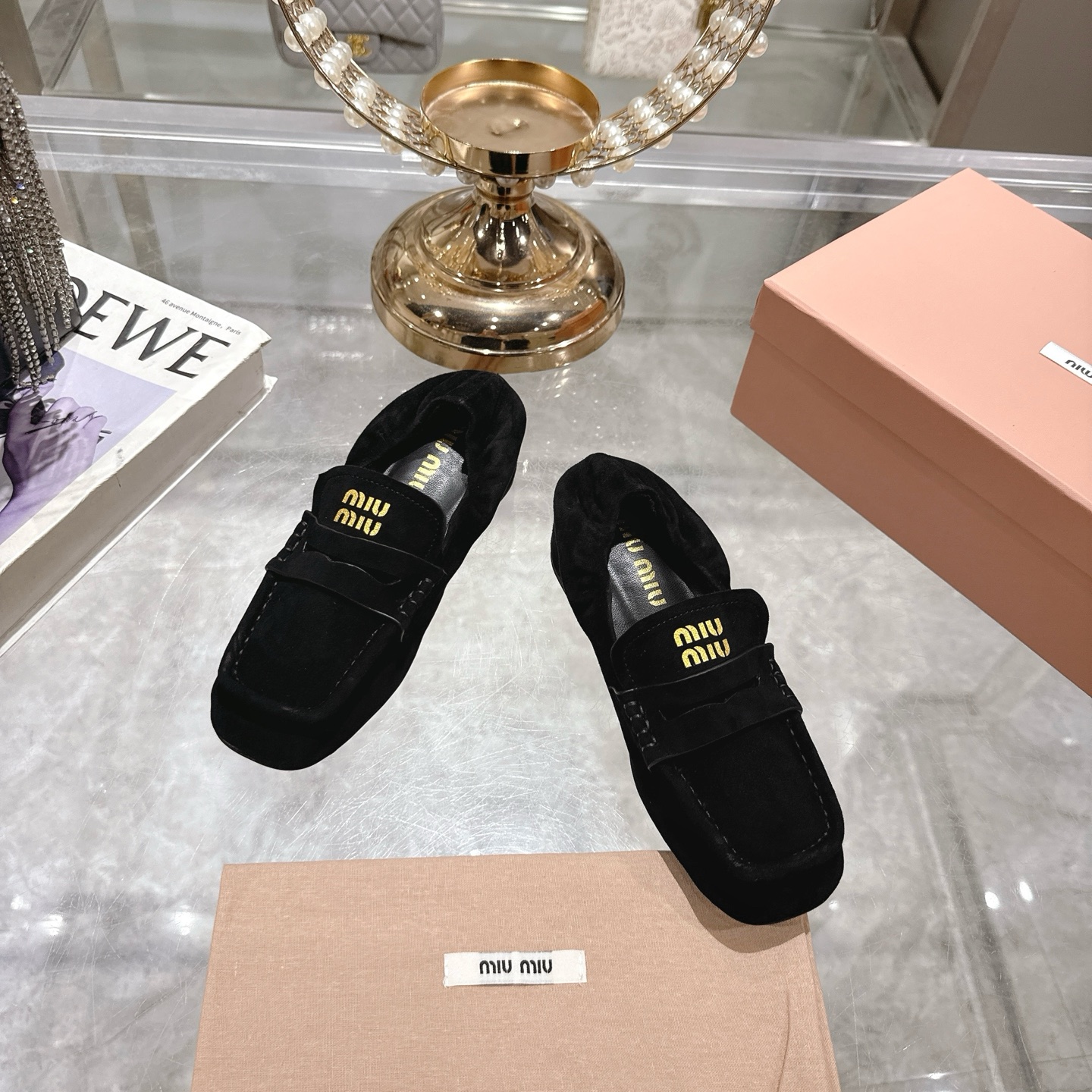 Miu Miu 25SS Loafers Ballet Pumps High Heels Shoes, Leather, Black 4 i1746692695696 4871 0 1