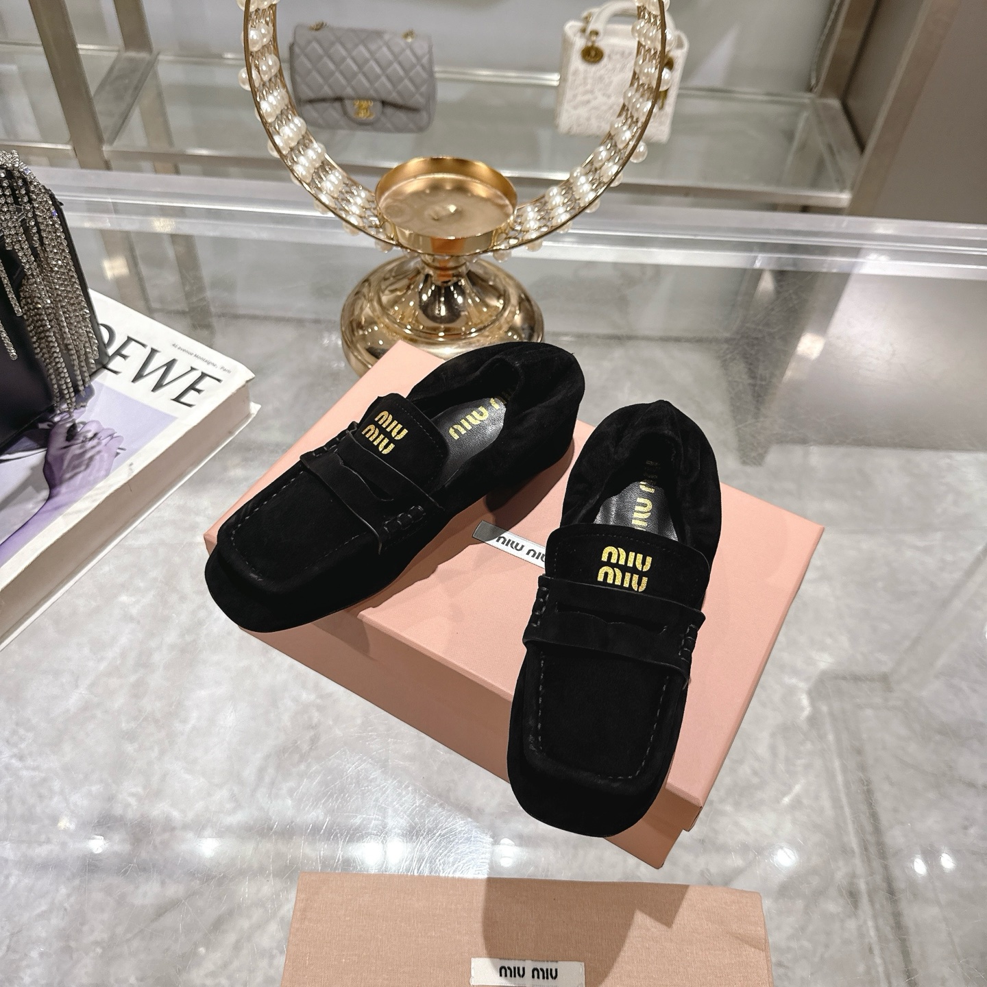 Miu Miu 25SS Loafers Ballet Pumps High Heels Shoes, Leather, Black 7 i1746692695712 7231 0 5