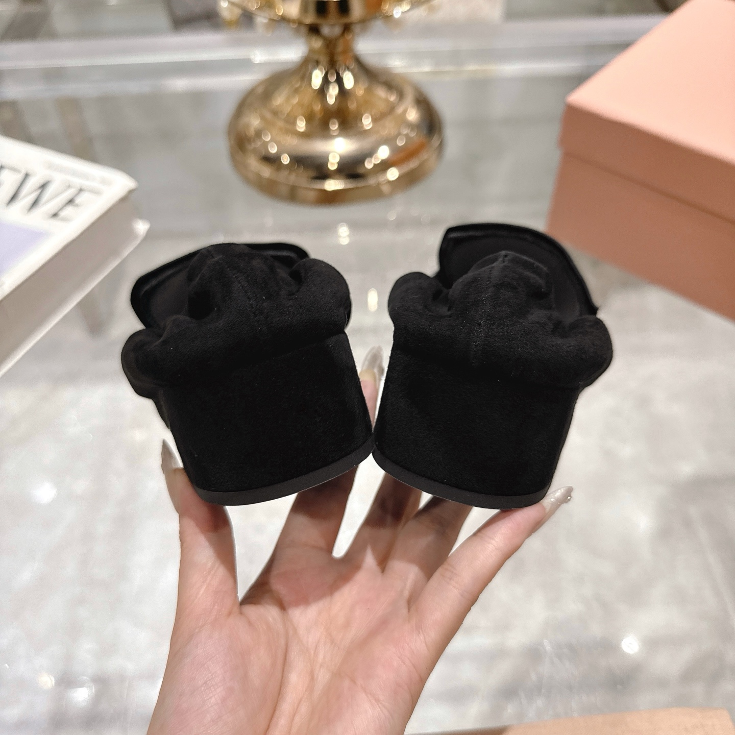 Miu Miu 25SS Loafers Ballet Pumps High Heels Shoes, Leather, Black 9 i1746692697139 1621 0 7