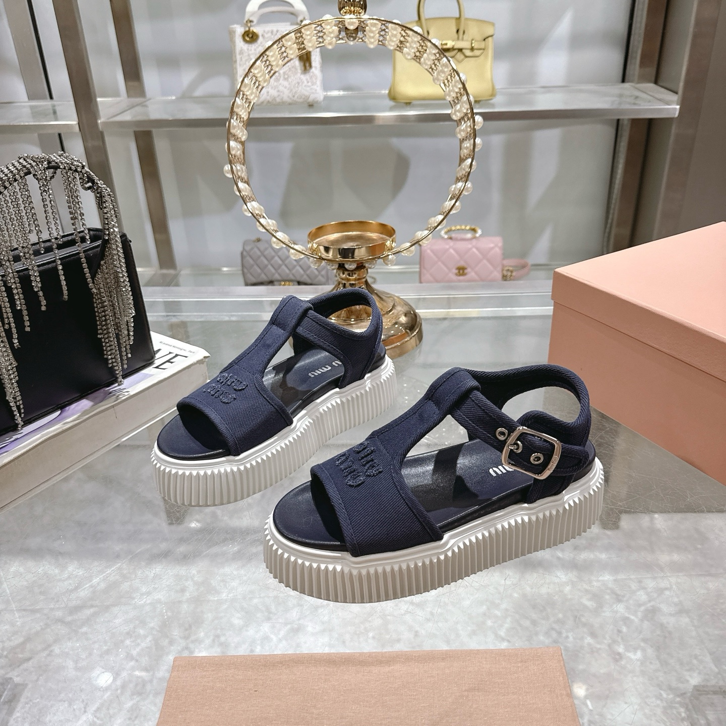 Miu Miu Women's Spring/Summer Platform Canvas Roman Toe Sandals 2 i1746693104874 8202 0 2