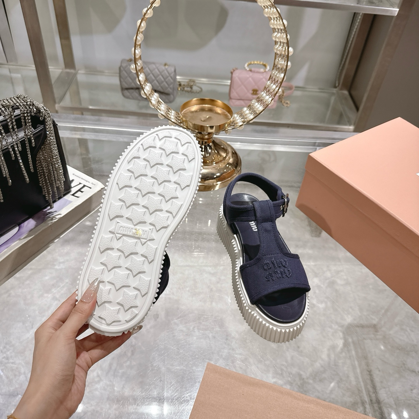 Miu Miu Women's Spring/Summer Platform Canvas Roman Toe Sandals 10 i1746693104924 8005 0 8