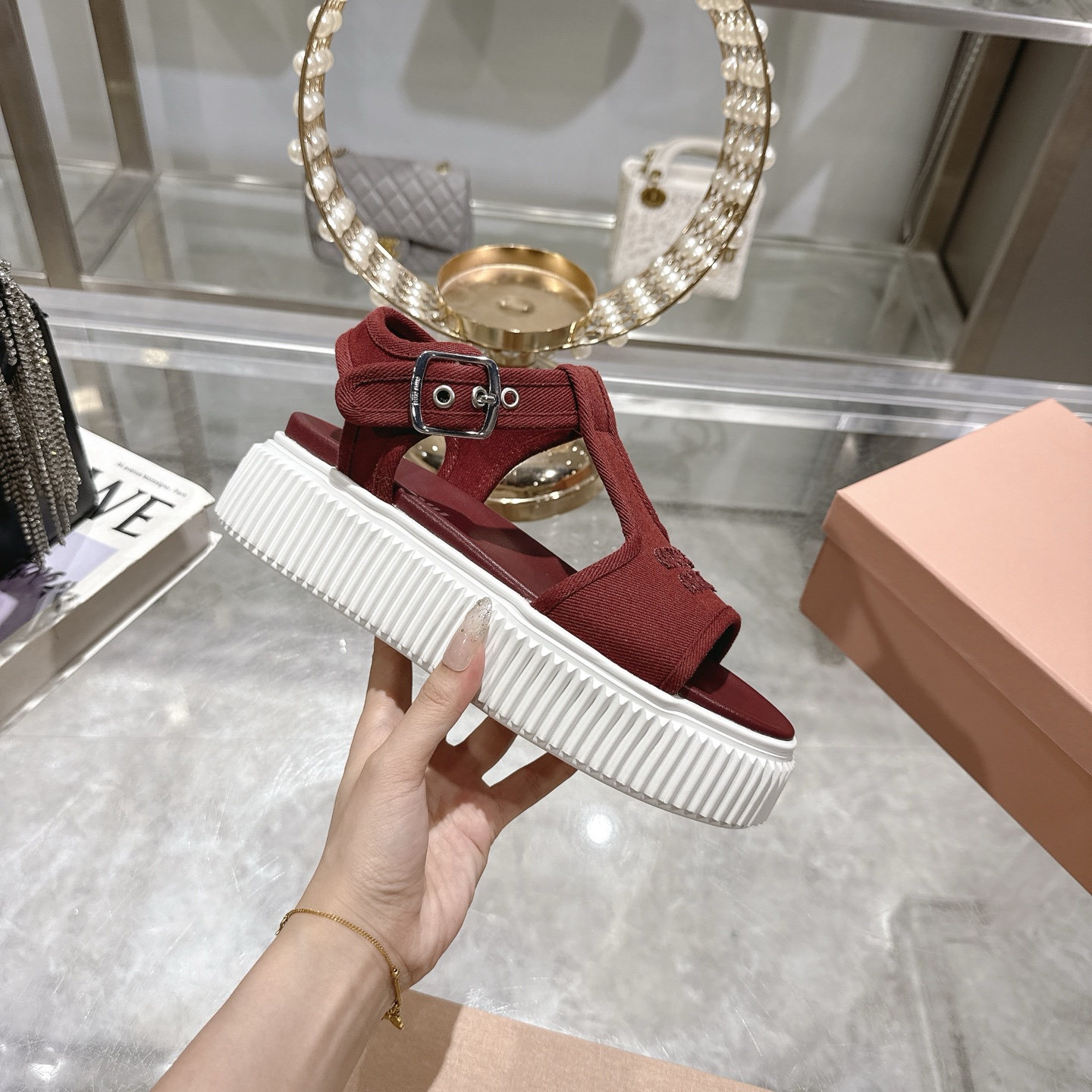 Miu Miu Espadrille Platform Sandals Canvas Thick Bottom Roman Sandals 6 i1746693153926 6830 0 4