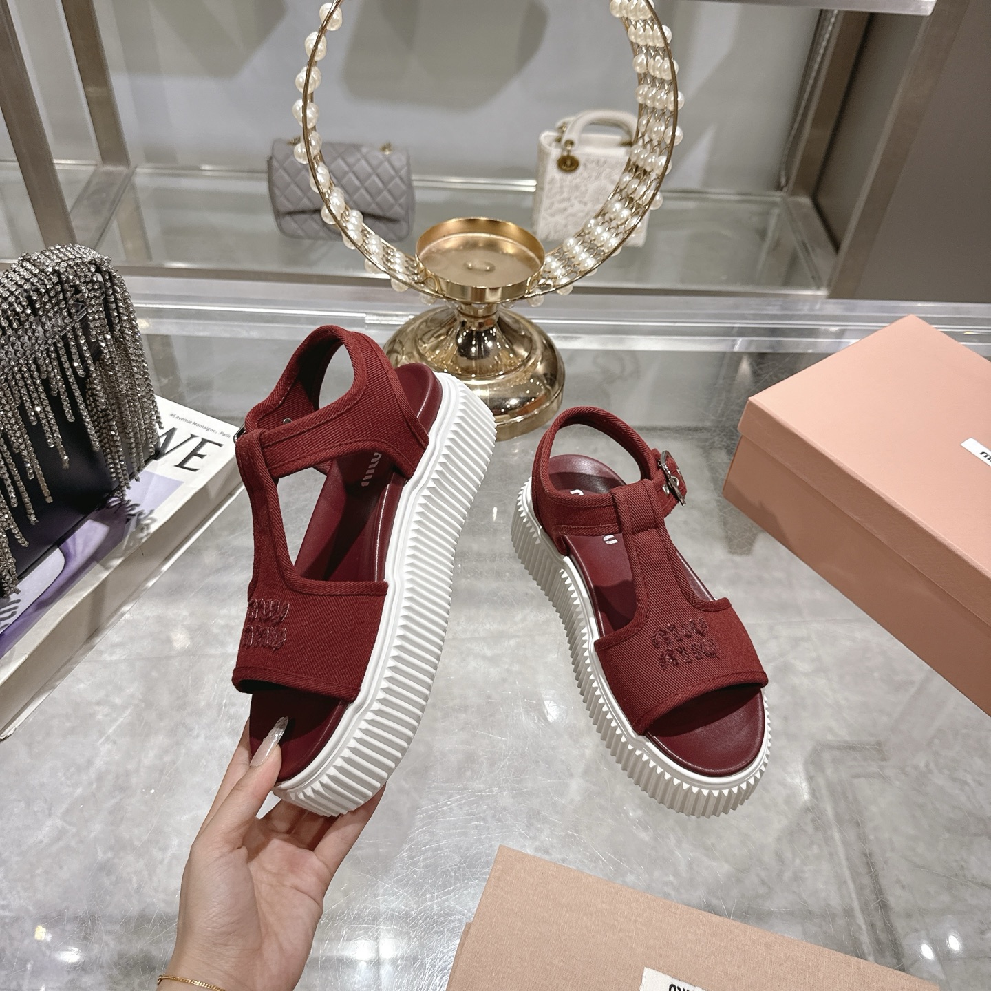 Miu Miu Espadrille Platform Sandals Canvas Thick Bottom Roman Sandals 5 i1746693155459 3106 0 3