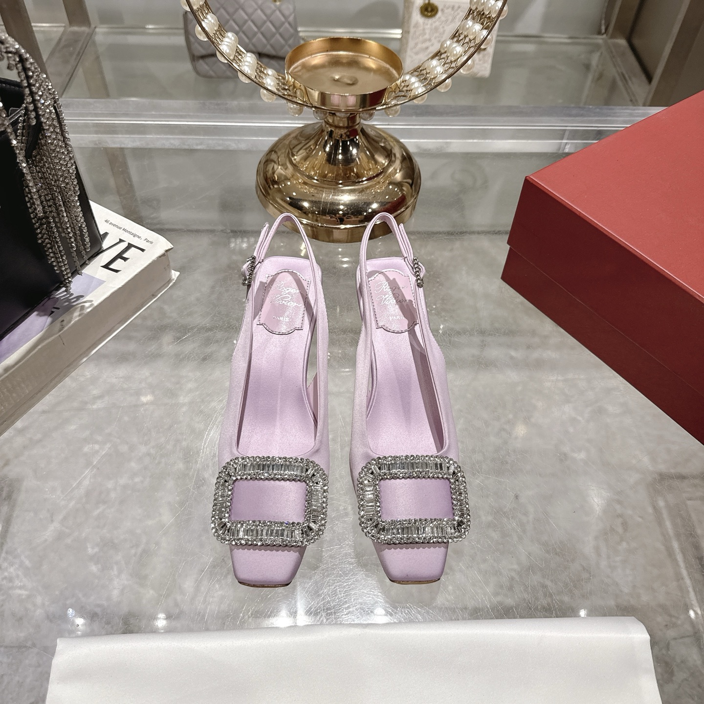Roger Vivier Bell Vivier Silk Satin Slingback Pumps with Crystal Buckle 3 i1746700435210 4509 0 0