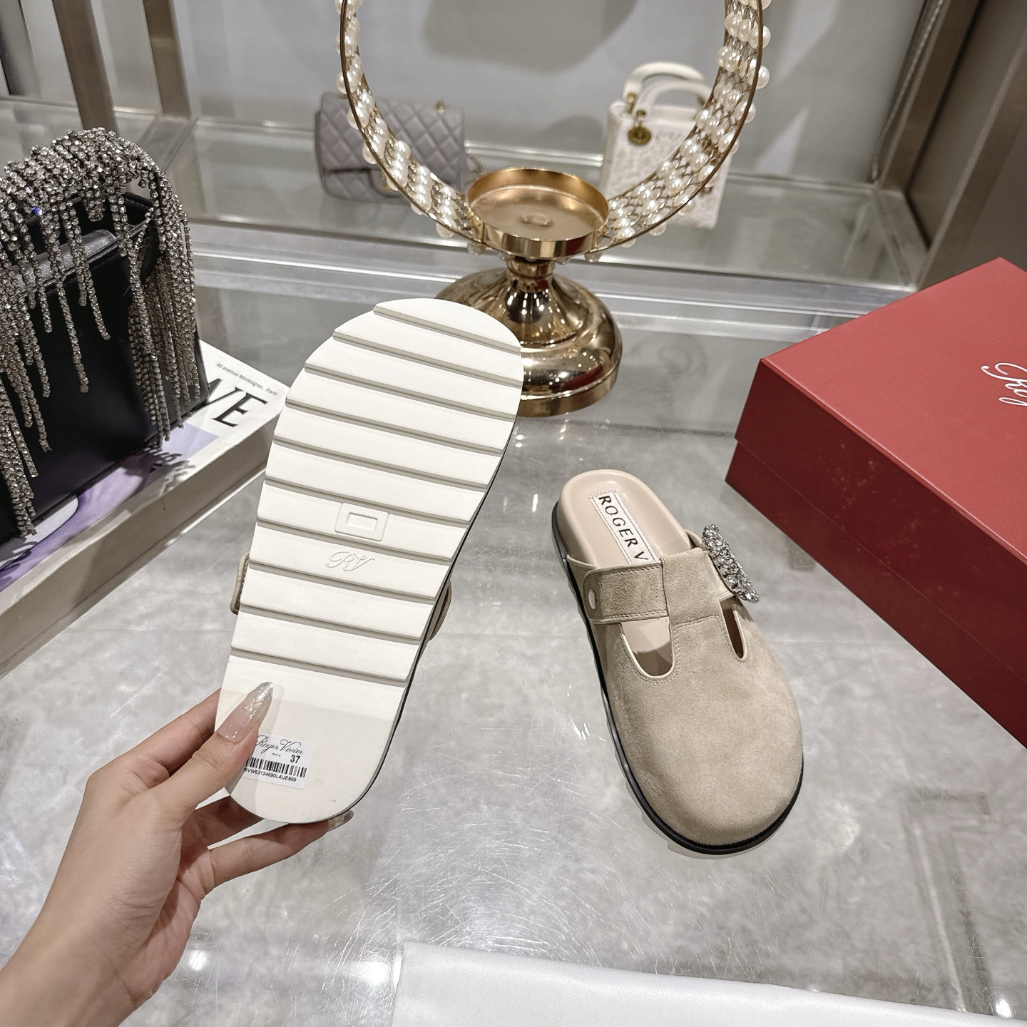 Roger Vivier Viv' Rangers Crystal Buckle Mules Leather Loafers 10 i1746703162087 9591 0 8