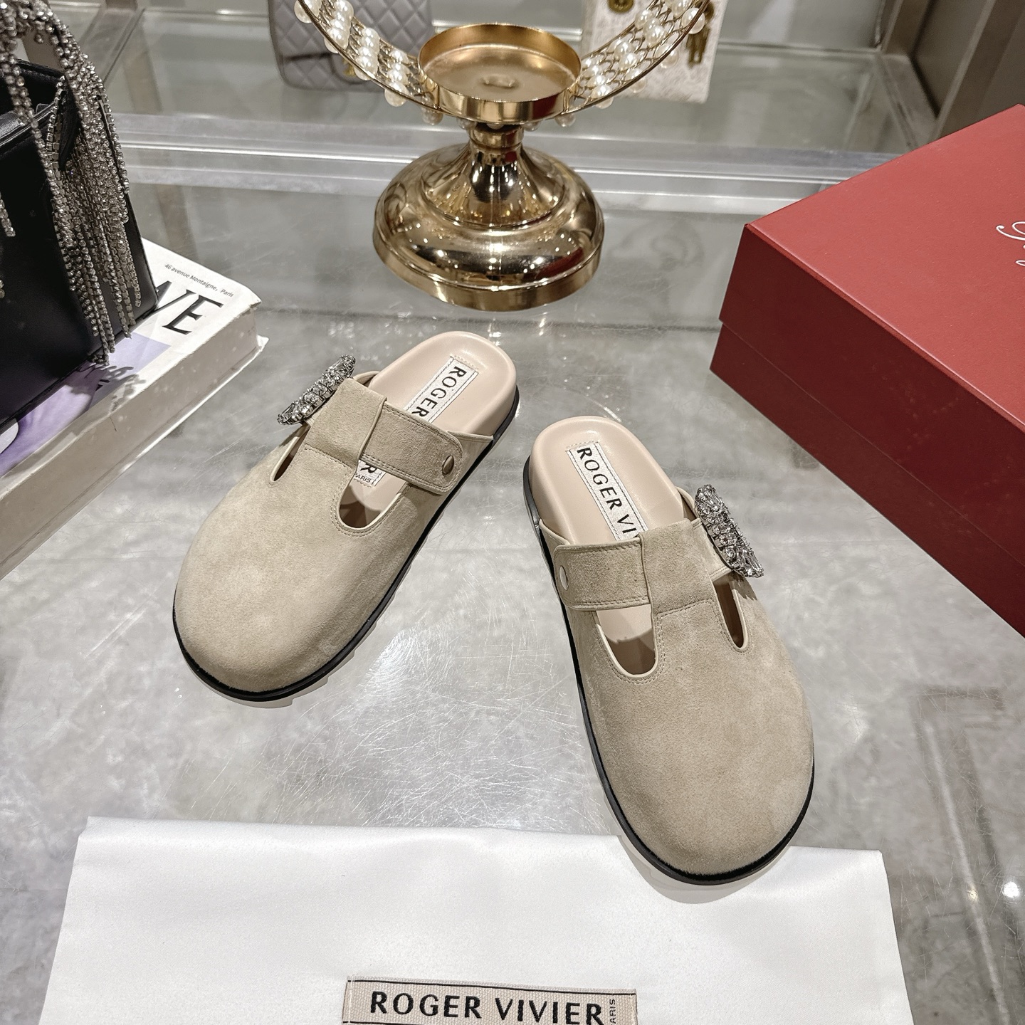 Roger Vivier Viv' Rangers Crystal Buckle Mules Leather Loafers 4 i1746703163160 4284 0 1