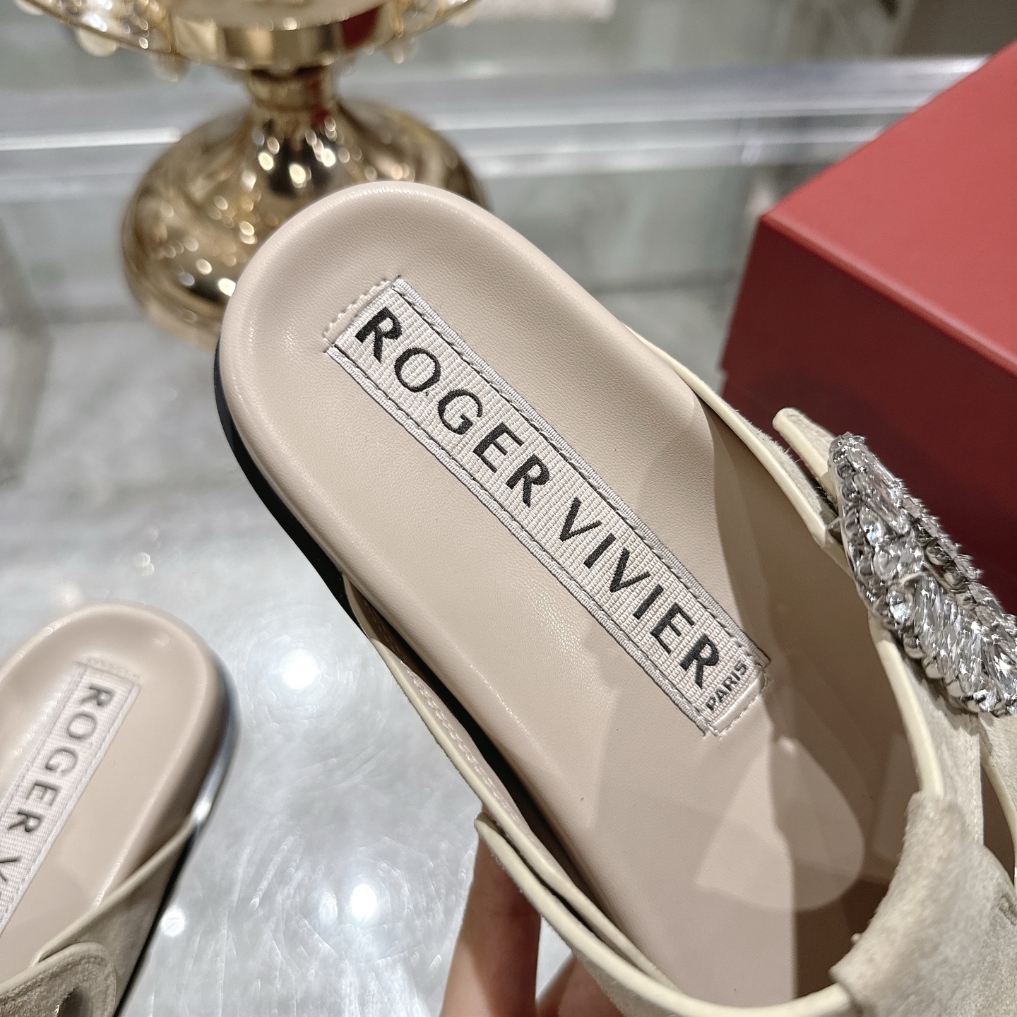 Roger Vivier Viv' Rangers Crystal Buckle Mules Leather Loafers 8 i1746703163213 9045 0 6