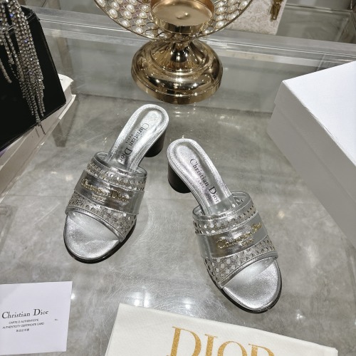Dior D-Lane Silver Leather Heeled Sandals with Cannage Motif - Chic & Stylish 1 Dior D-Lane Silver Leather Heeled Sandals with Cannage Motif - Chic & Stylish