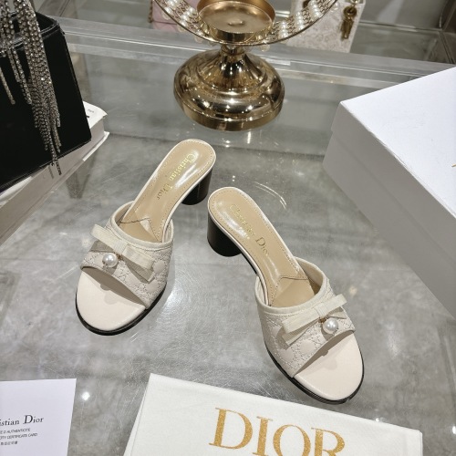 Dior D-Lane Open-Toe Mules with Bow and Pearl Detail, Elegant and Chic 1 Dior D-Lane Open-Toe Mules with Bow and Pearl Detail, Elegant and Chic