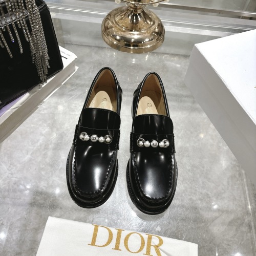 Miss Dior Street Loafers - Retro & Chic, Premium Leather, Pearl Embellishments