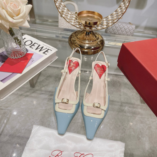 Roger Vivier Women's RV Mini Buckle Slingback Heels in Patent Leather 1 Roger Vivier Women's RV Mini Buckle Slingback Heels in Patent Leather
