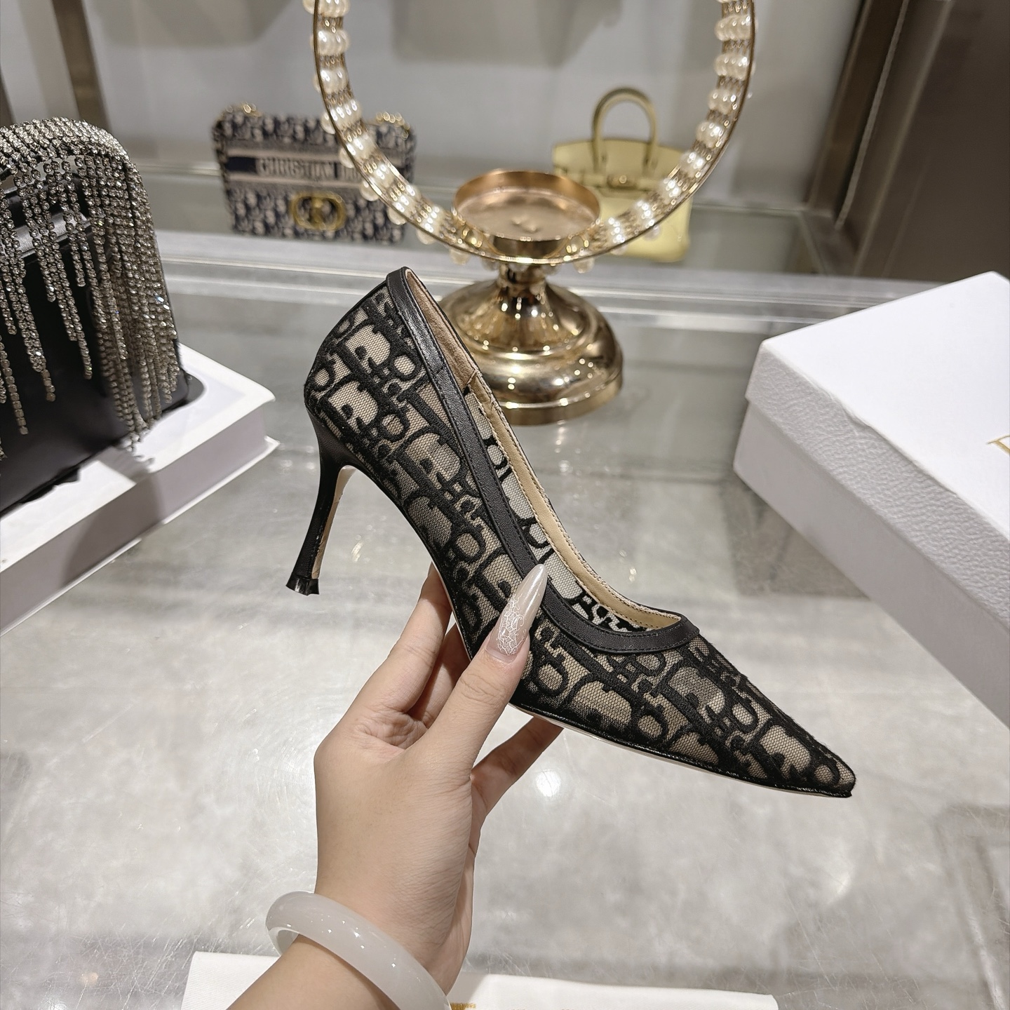 Dior Black Oblique Pointed Pumps