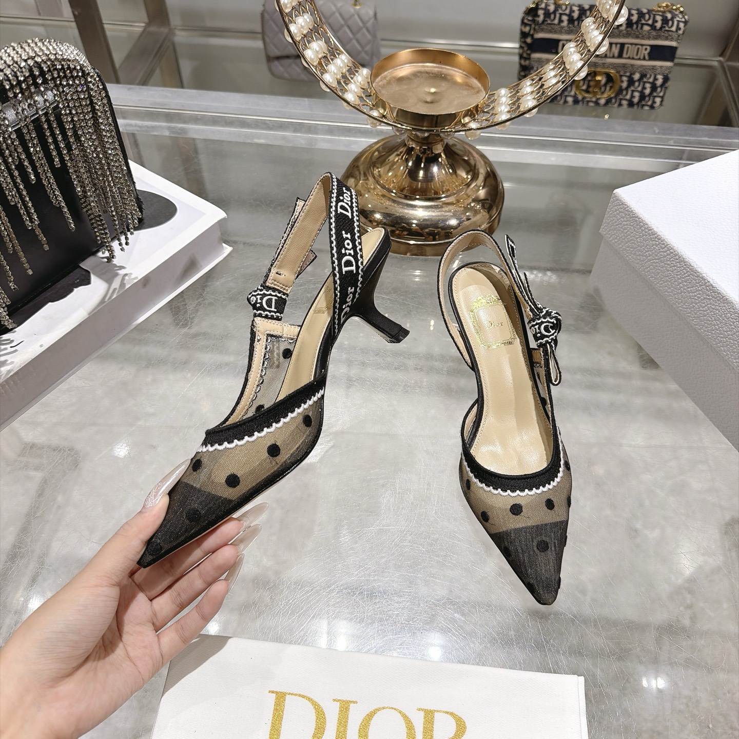 Black Pointed Toe Slingback Pumps