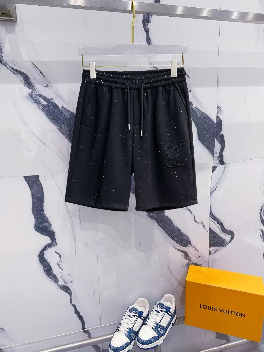 Louis Vuitton 2025SS Luxury Black Casual Shorts with Original Logo, M-3XL
