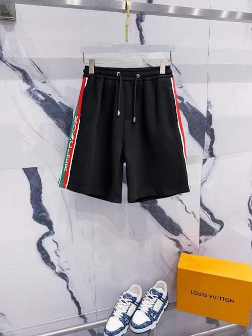 Moncler Men's Black Cotton Blend Drawstring Shorts with Logo Trim 1 Moncler Men's Black Cotton Blend Drawstring Shorts with Logo Trim