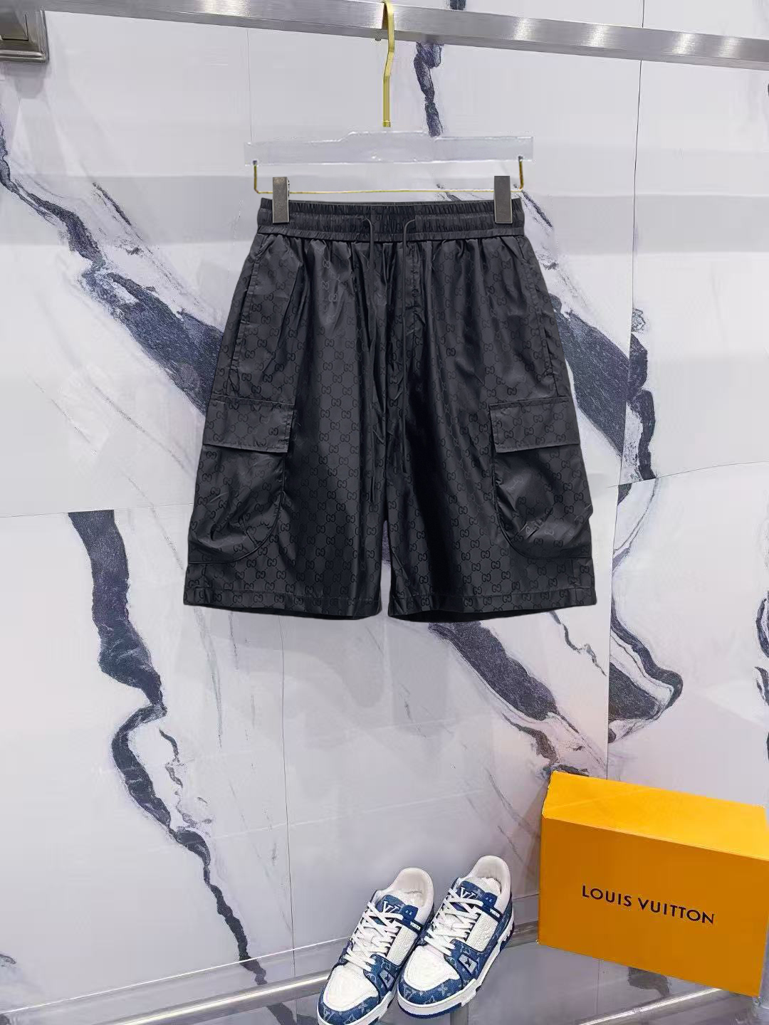 Gucci 2025SS Luxury Classic Logo Print Casual Shorts - Comfortable & Stylish 2 i1747493924087 2530 0 8