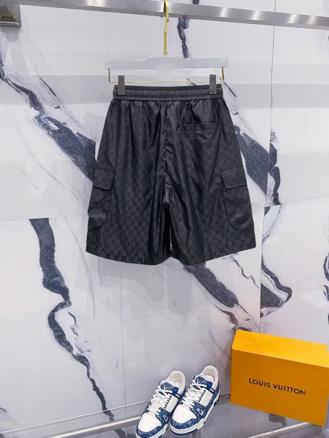 Gucci 2025SS Luxury Classic Logo Print Casual Shorts - Comfortable & Stylish 3 i1747493924087 7672 0 7