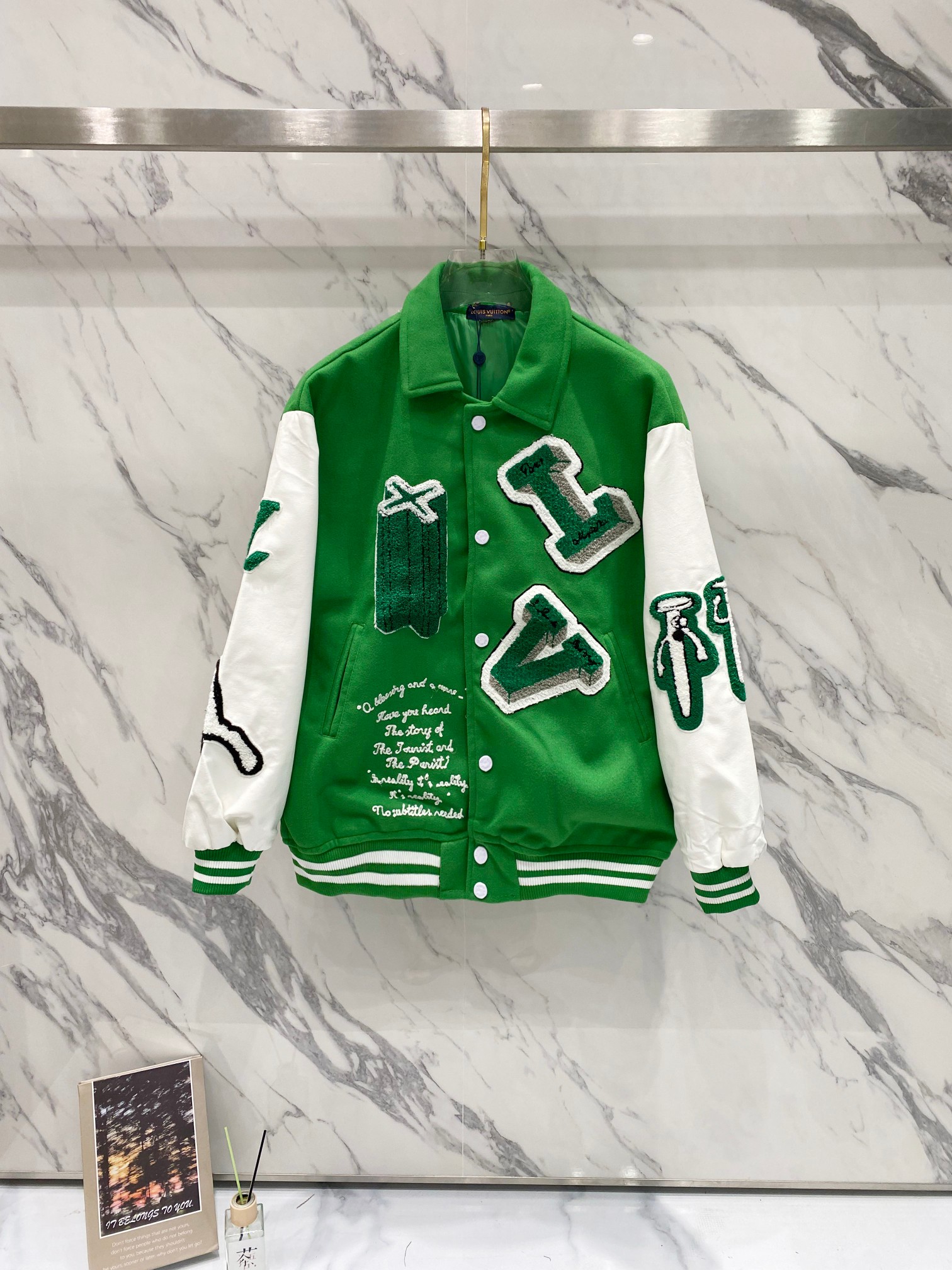 Louis Vuitton FW21 Wizard of Oz Embroidered Baseball Jacket Green