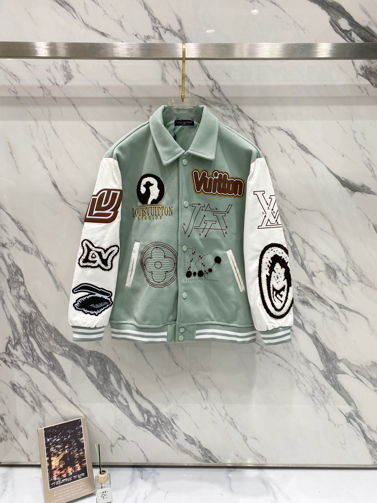 Louis Vuitton 23FW Devil Eye Embroidered Wool Blend Varsity Jacket