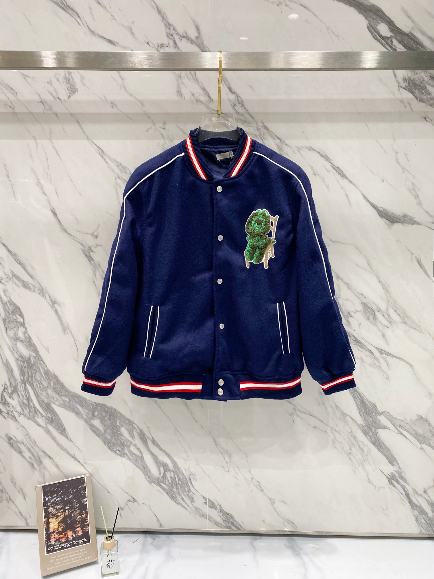 Dior Spring 2024 Otani Collab Dino Teddy Baseball Jacket