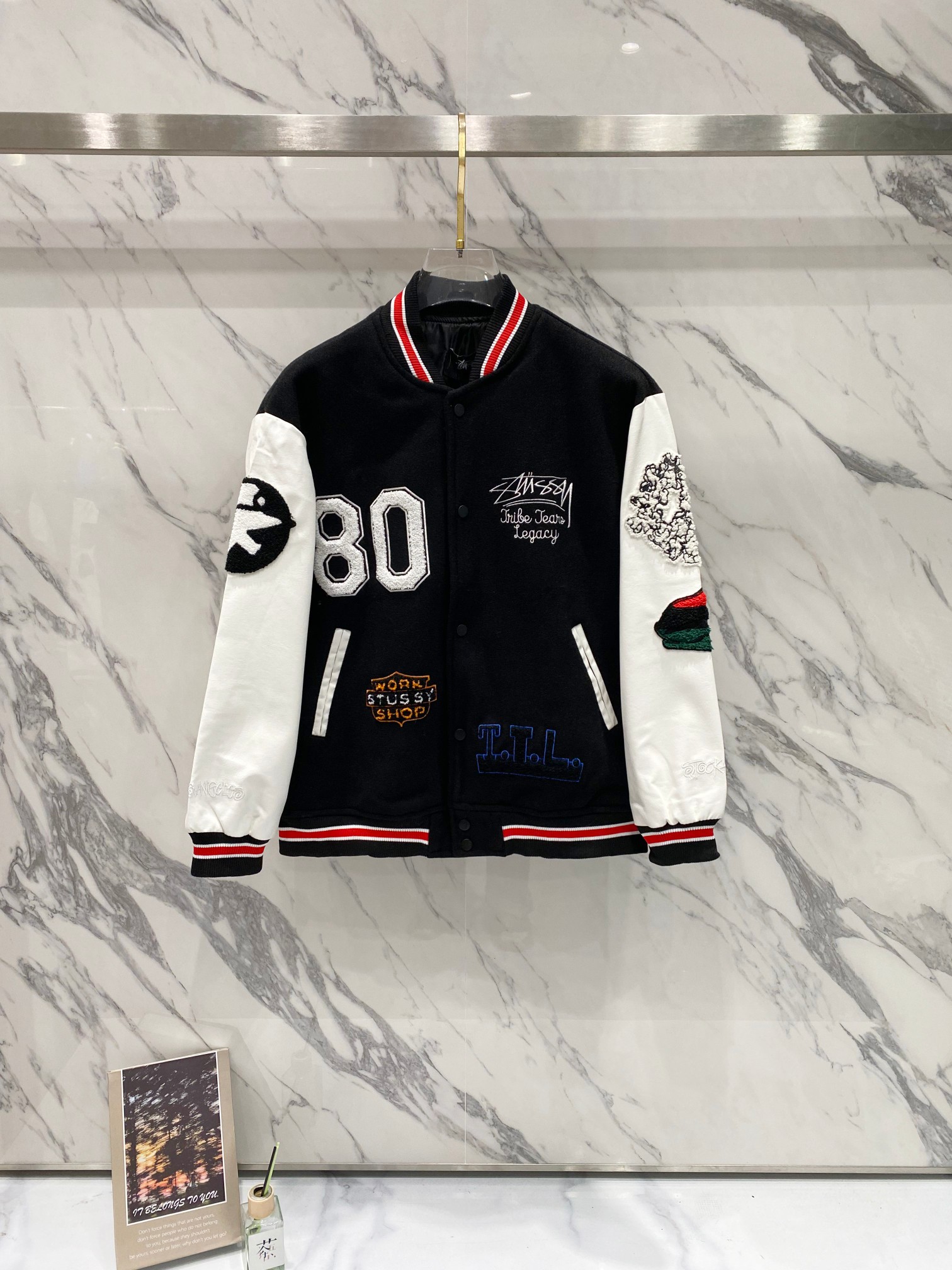 Stussy X OUR LEGACY X DENIM TEARS Varsity Jacket 80th Anniversary