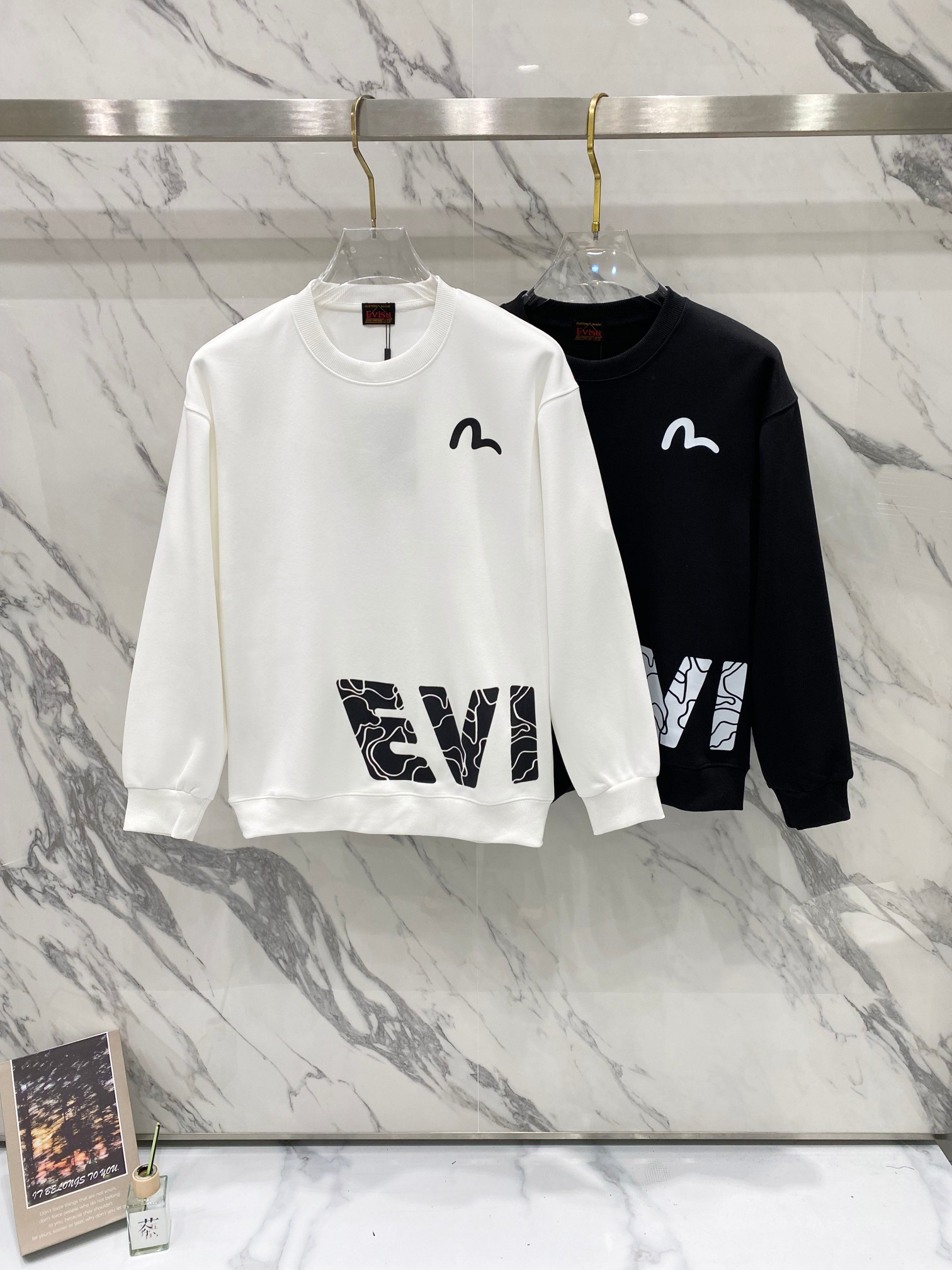 P85 ▪️EVISU福神 -Nuevo sudadera con capucha informal de cuello redondo con estampado de gaviota para hombre y mujer, tall…