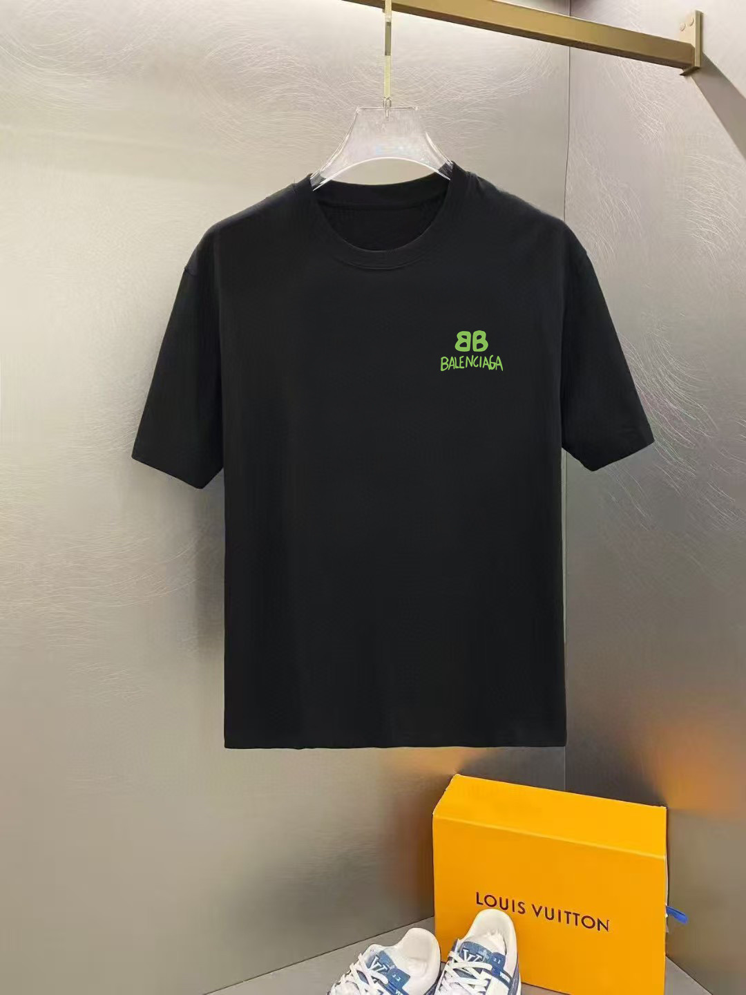 P75 Balenciaga 2025 pre-primavera nuevo modelo de estreno, camiseta de cuello redondo de manga corta de última generaci…