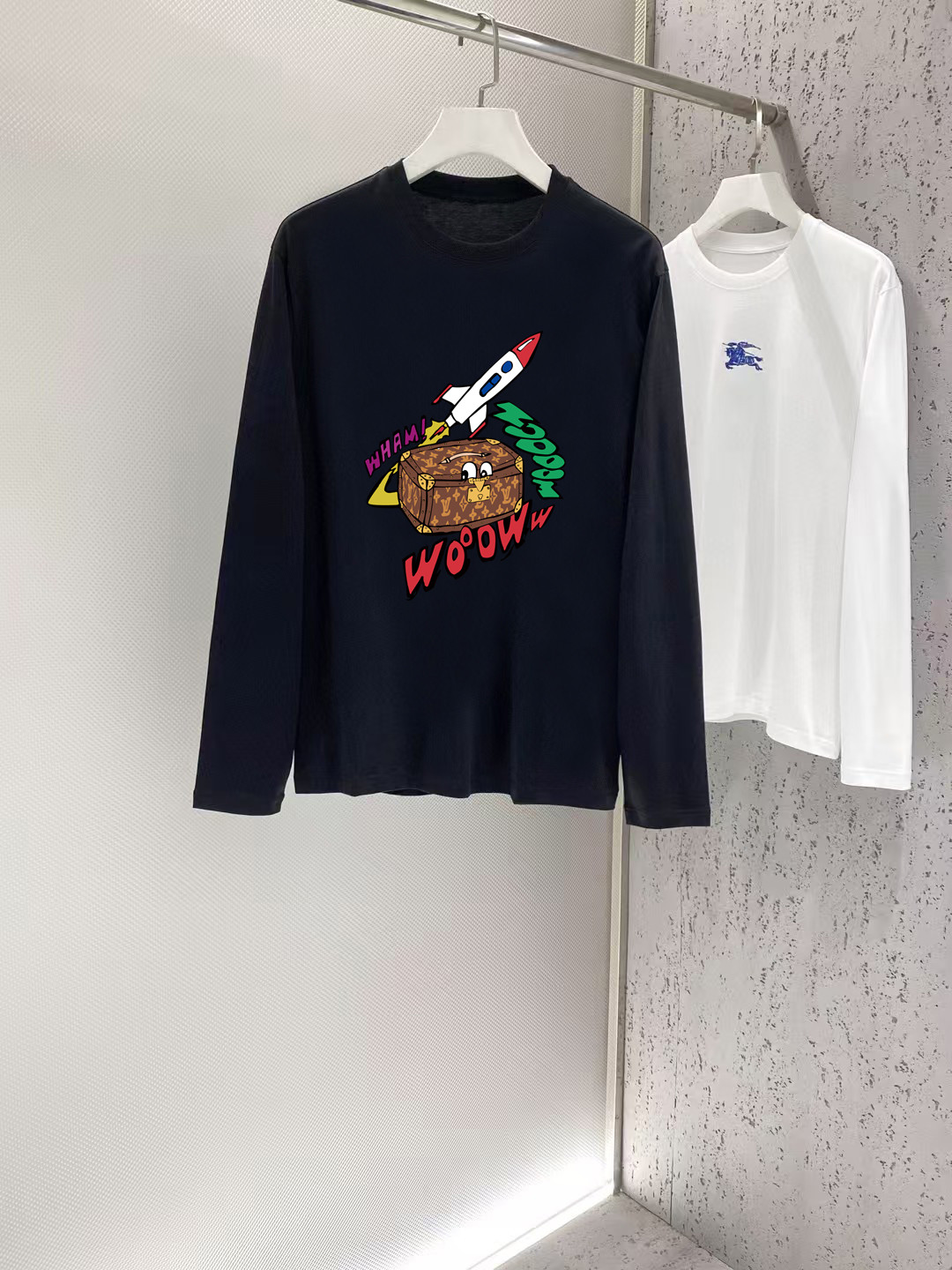 P85 Louis Vuitton 2026 Primavera/Verano nuevo de boutique, camiseta de manga larga casual de moda, tejido de algodón de…
