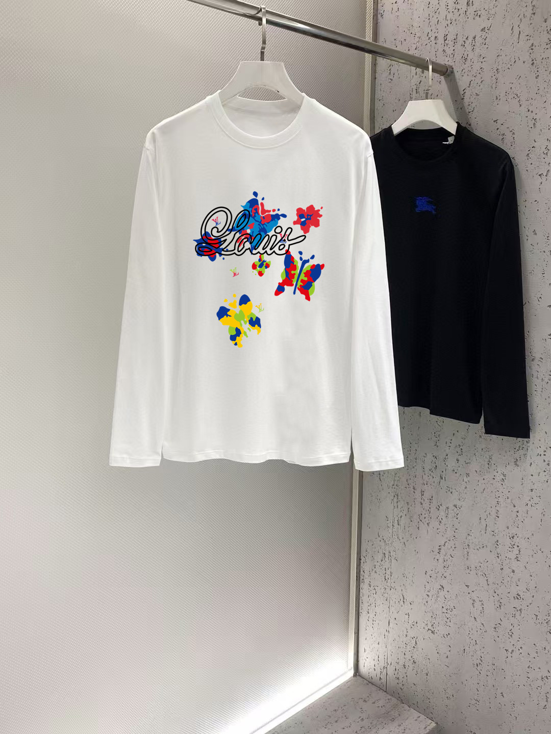 P85 Louis Vuitton 2026 Primavera/Verano nuevo de boutique, camiseta de manga larga casual de moda, tejido de algodón de…