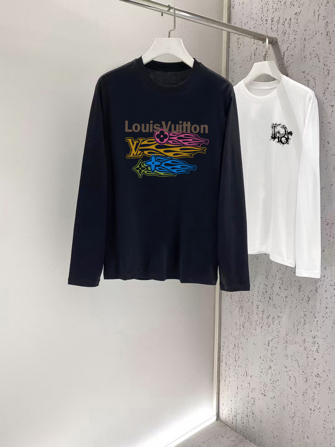 P85 Louis Vuitton 2026 Primavera/Verano nuevo de boutique, camiseta de manga larga casual de moda, tejido de algodón de…