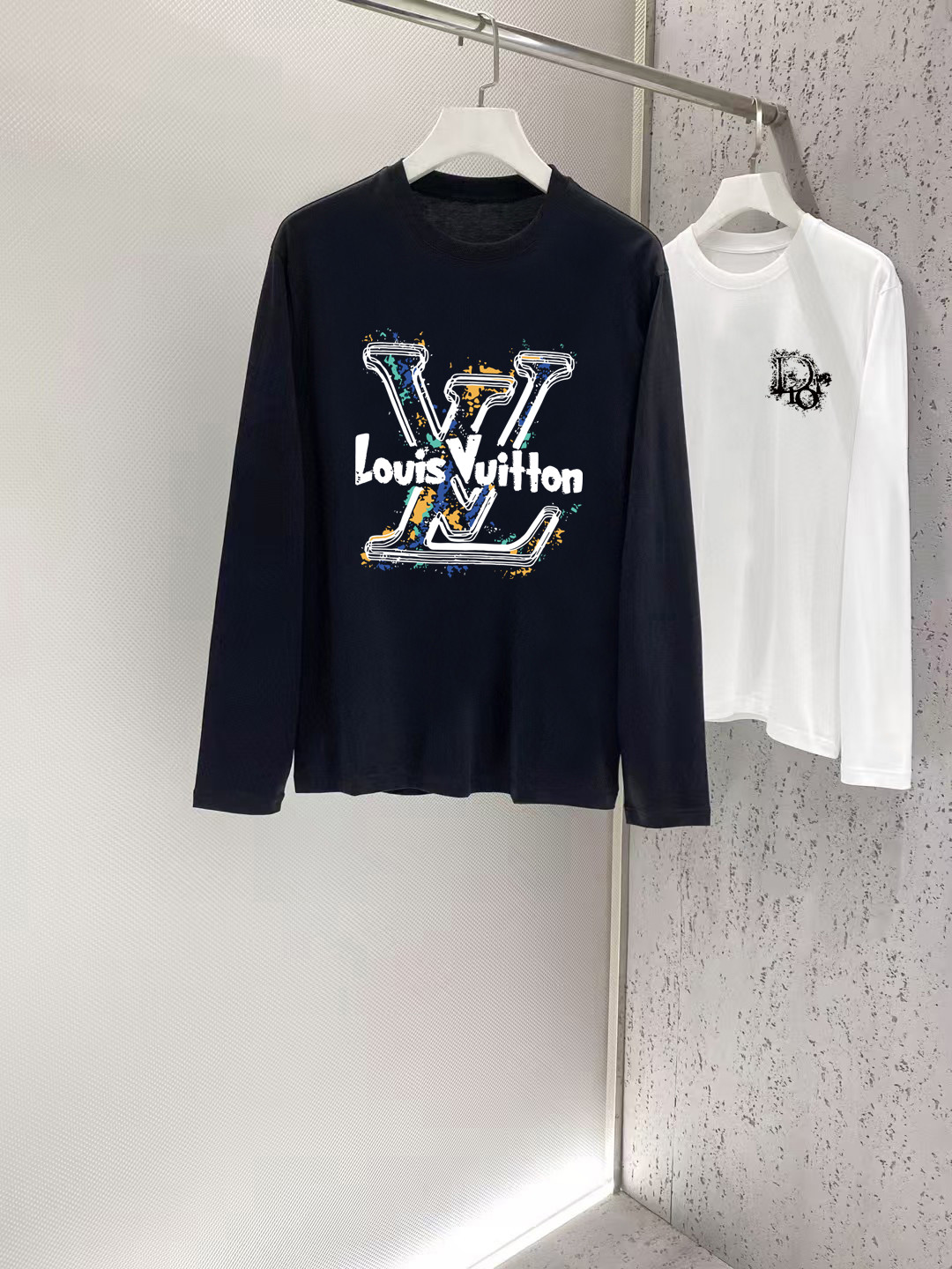 P85 Louis Vuitton 2026 Primavera/Verano nuevo de boutique, camiseta de manga larga casual de moda, tejido de algodón de…