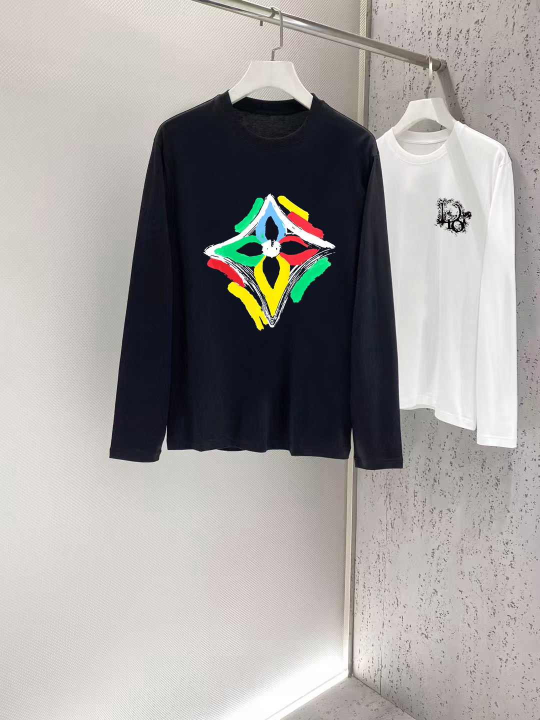 P85 Louis Vuitton 2026 Primavera/Verano nuevo de boutique, camiseta de manga larga casual de moda, tejido de algodón de…