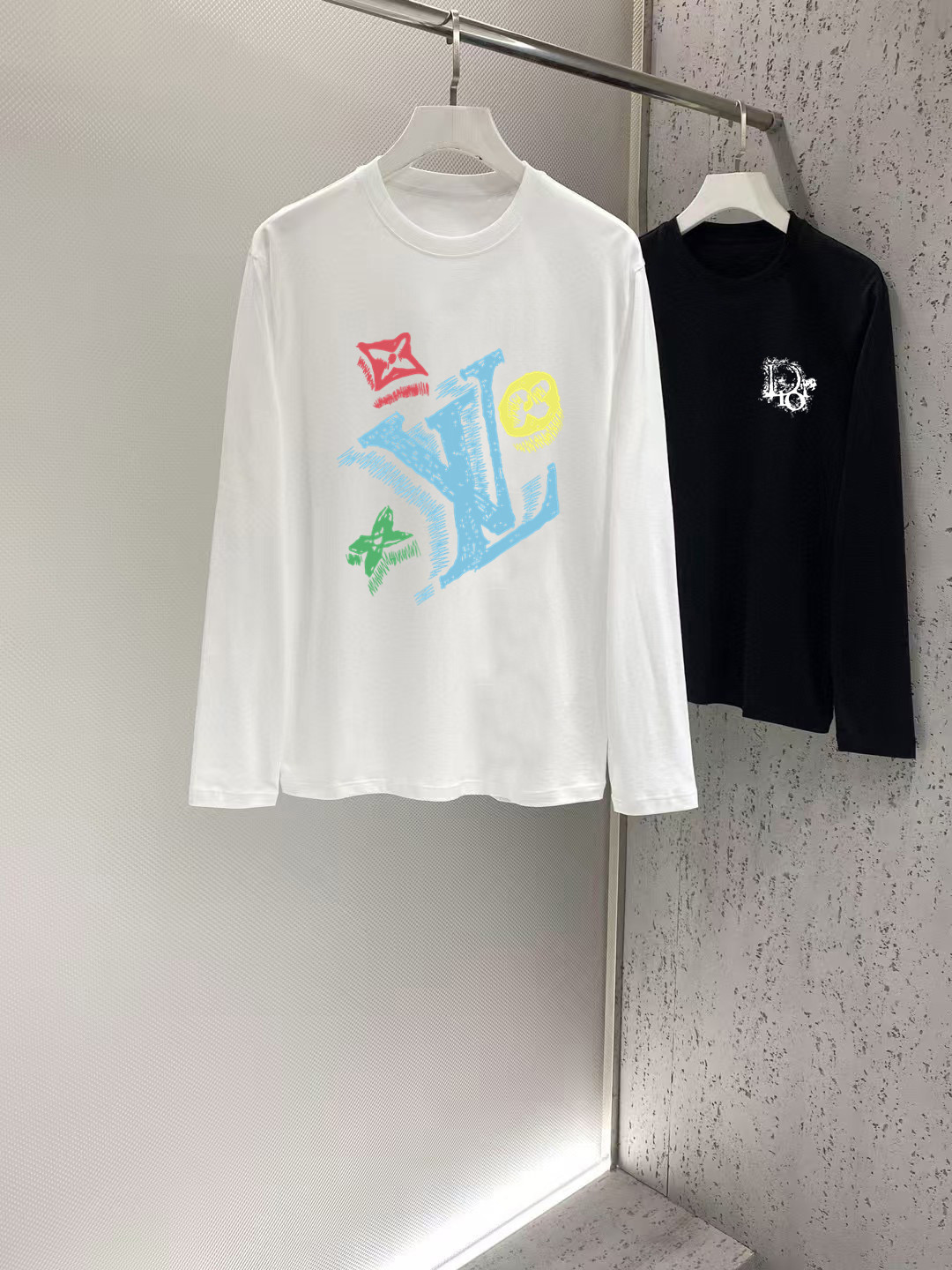 P85 Louis Vuitton 2026 Primavera/Verano nuevo de boutique, camiseta de manga larga casual de moda, tejido de algodón de…