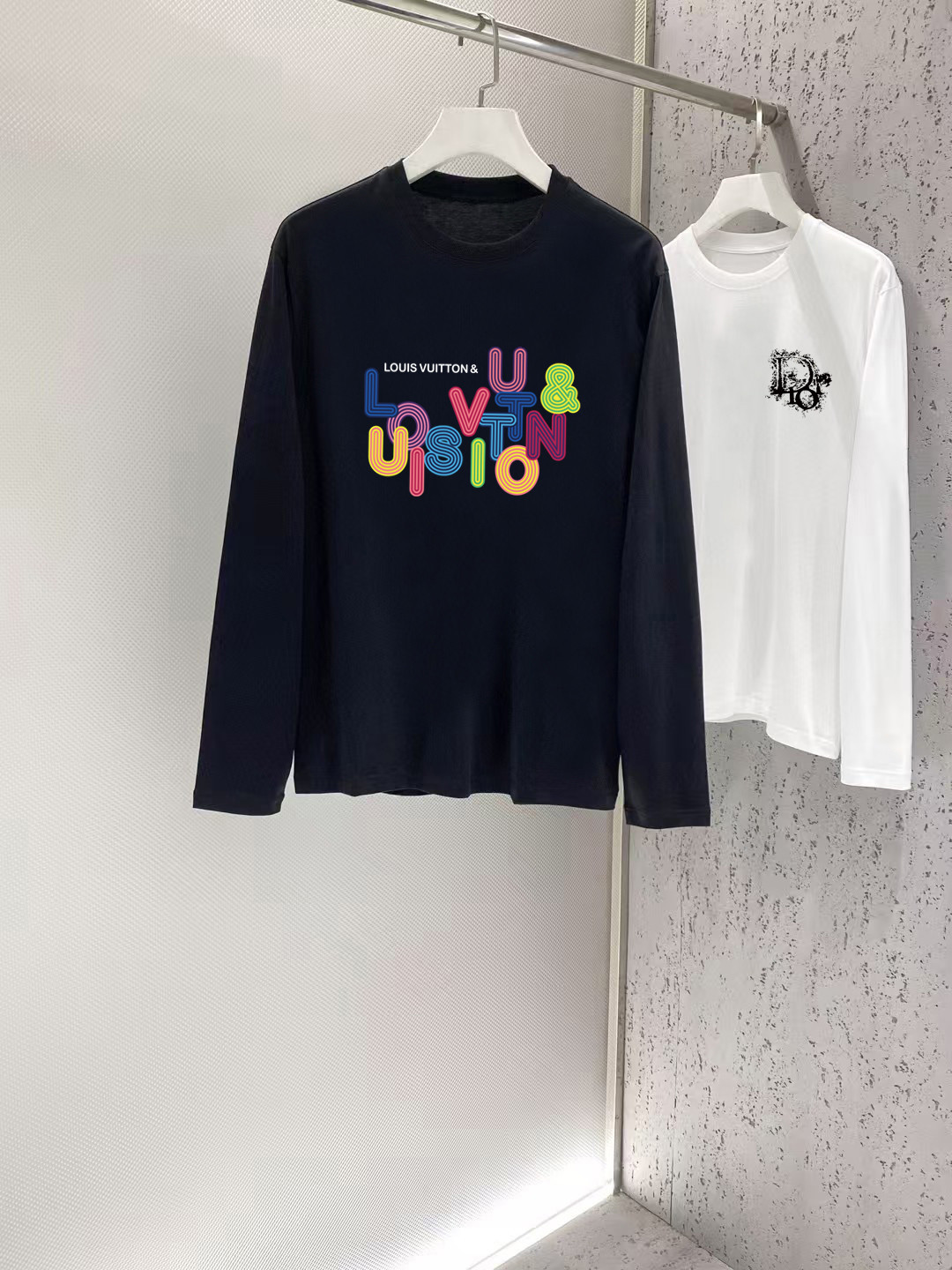 P85 Louis Vuitton 2026 Primavera/Verano nuevo de boutique, camiseta de manga larga casual de moda, tejido de algodón de…