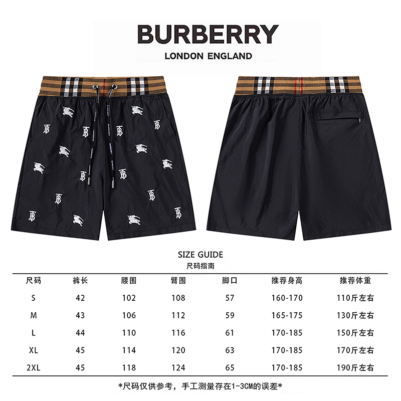 Burberry BURBERRY 2025SS新款沙滩裤带内网 超高端刺绣工艺 版型紧致立体 定制裤绳五金质感强