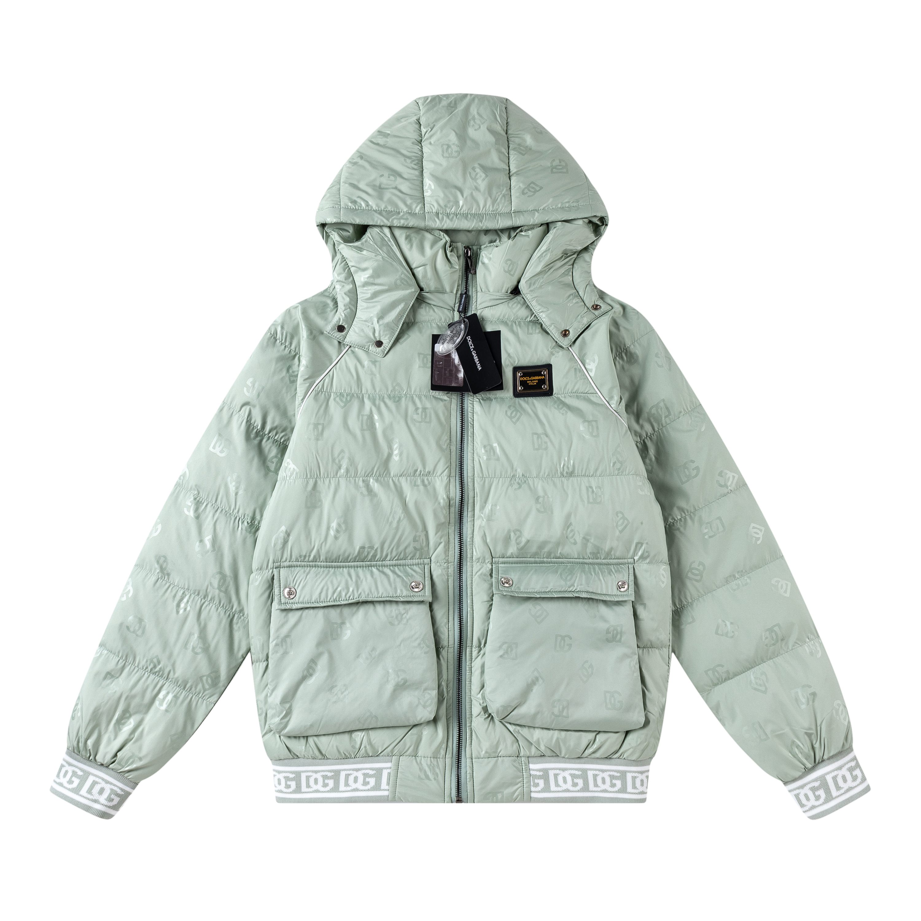 Gucci GUCCI 2025 Otoño/Invierno nuevo estilo chaqueta de plumas con capucha desmontable, mangas con cinta clásica, acce…