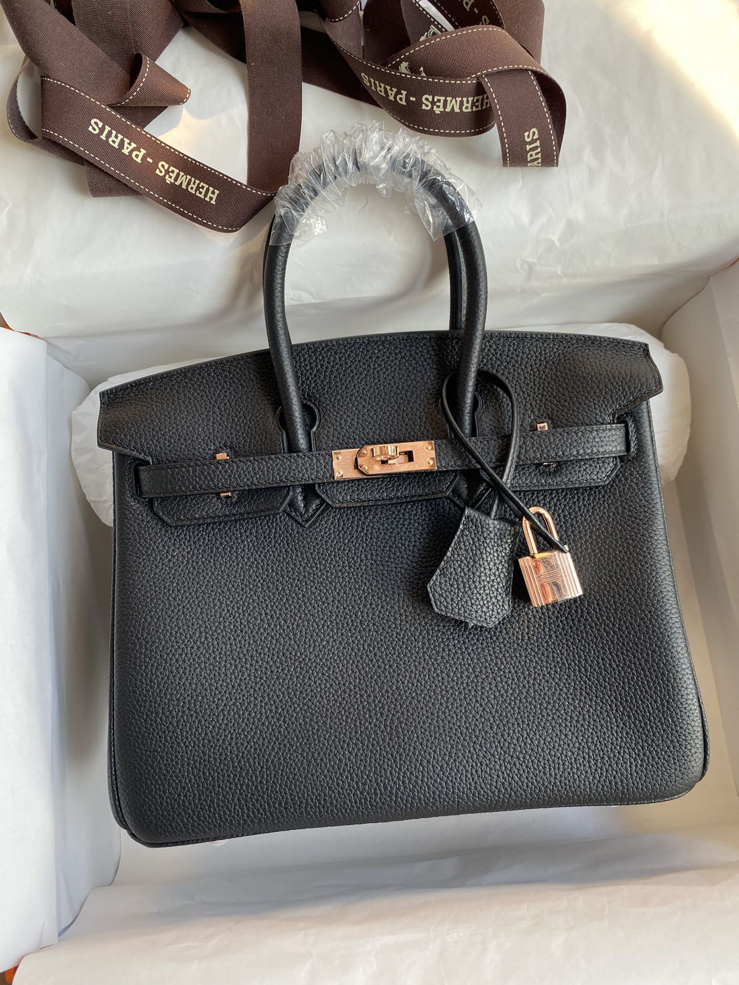 NO:699065,Half-hand birkin 25cm platinum all steel hardware A grade Togo leather black rose gold buckle wax thread, Hermes, Hermes, Hermes,19860909半手birkin 25cm 铂金 全钢五金 A级Togo皮 黑色 玫瑰金扣蜡线,爱马仕,hermes,Hermes,,Bag