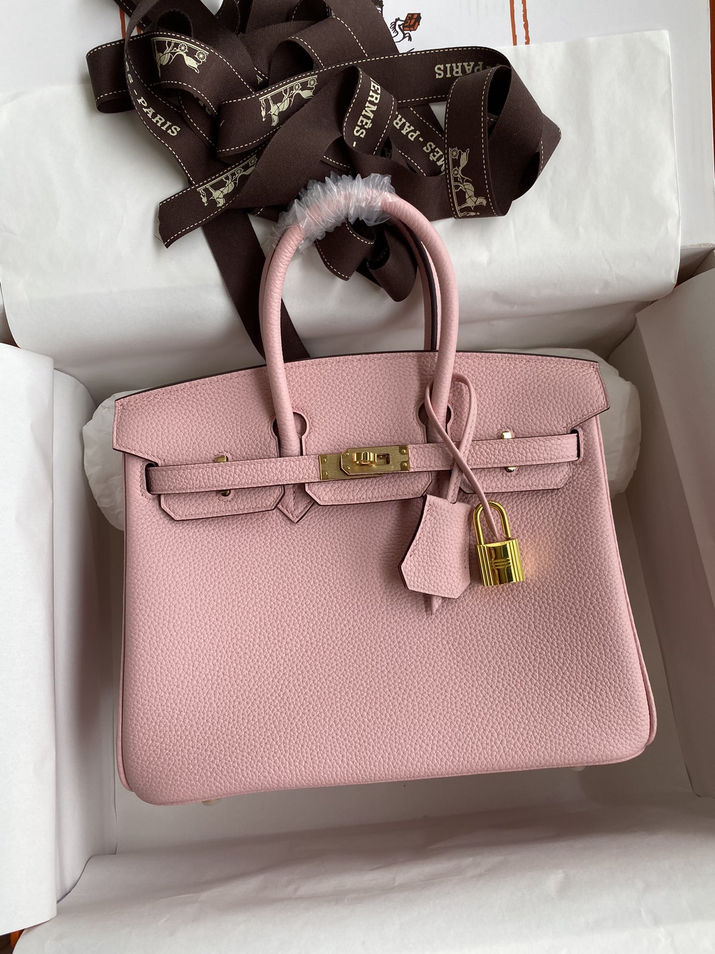 NO:699069,Half-hand birkin 25cm platinum, all steel hardware, grade A Togo leather, 3Q powder, gold buckle wax thread, Hermes, hermes, Hermes,19860909半手birkin 25cm 铂金 全钢五金 A级Togo皮 3Q粉 金扣蜡线,爱马仕,hermes,Hermes,,Bag
