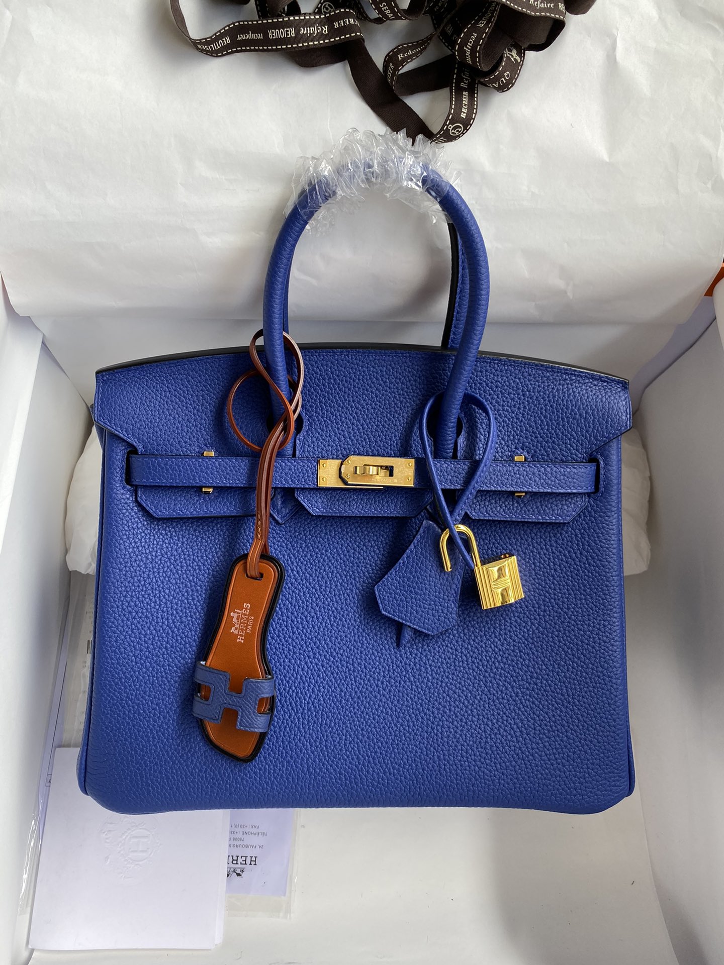 NO:699057,Half-hand birkin 25cm platinum, all steel hardware, grade A Togo leather, electric blue, gold buckle wax thread, Hermes, hermes, Hermes,19860909半手birkin 25cm 铂金 全钢五金 A级Togo皮 电光蓝 金扣蜡线,爱马仕,hermes,Hermes,,Bag