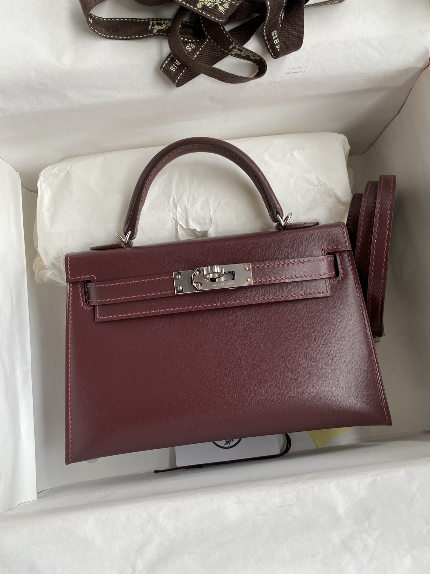 Hermes Kelly Borsette Borse Crossbody & Borse a Tracolla Rosso Hardware argento Mini