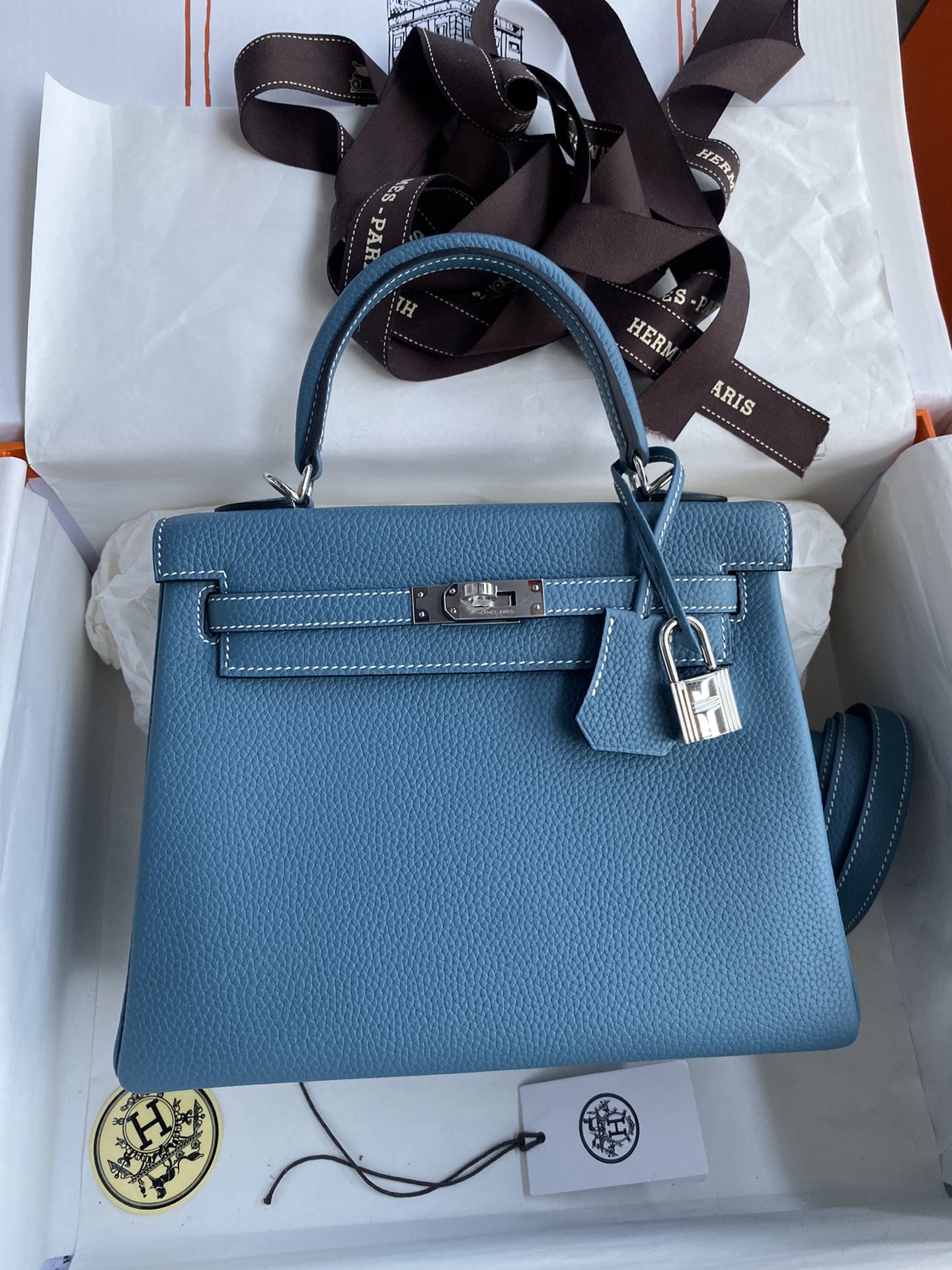 Hermes Kelly Falso
 Bolsas Sacos de corpo cruzado & Ombro Azul Denim Hardware Prata