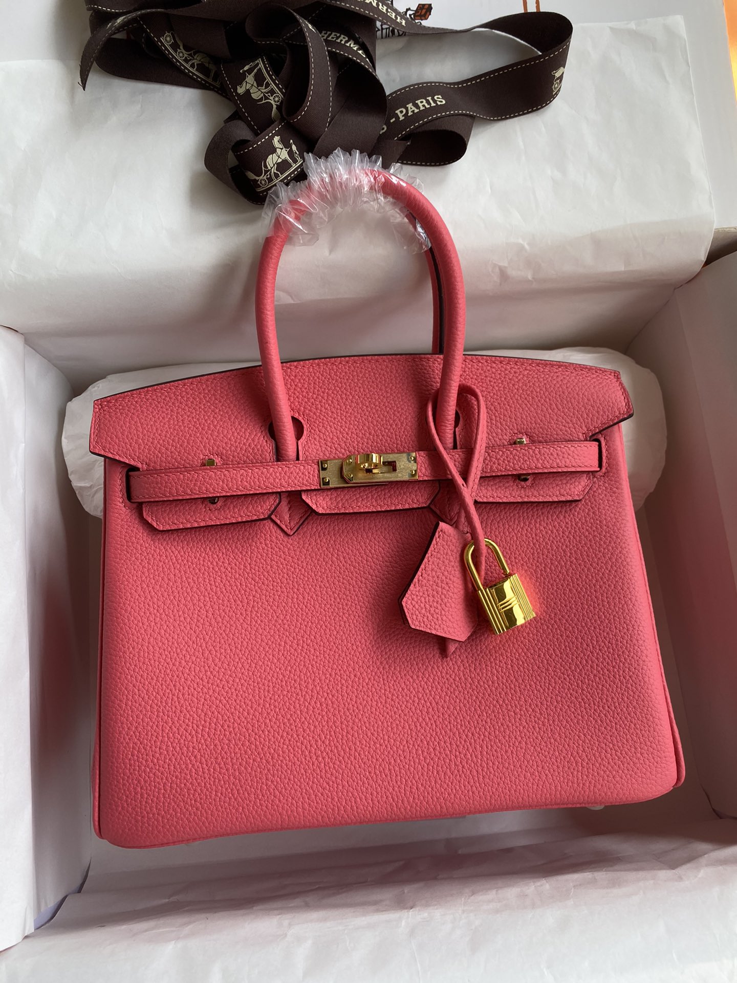 NO:699085,Half-hand birkin 25cm platinum, all steel hardware, grade A Togo leather, lipstick powder, gold buckle wax thread, Hermes, hermes, Hermes,19860909半手birkin 25cm 铂金 全钢五金 A级Togo皮 唇膏粉 金扣蜡线,爱马仕,hermes,Hermes,,Bag