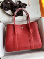Parte do jardim (bolsa de jardim) de 30 cm de couro TC grande linha de cera de fivela de prata vermelha 1 Parte do jardim (bolsa de jardim) de 30 cm de couro TC grande linha de cera de fivela de prata vermelha