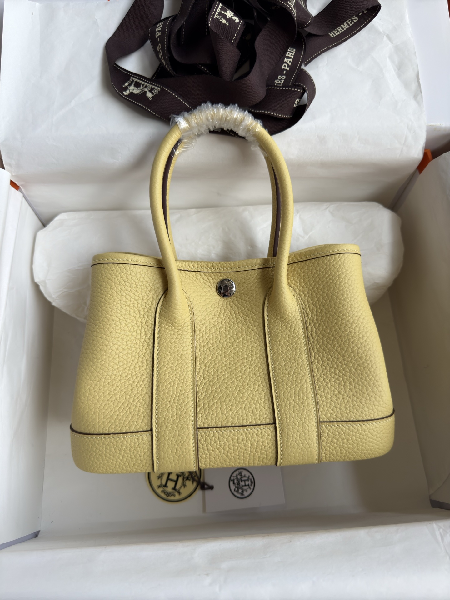 Hermès Garden Party 23cm Mini Bag in Chick Yellow TC Leather